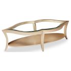 AICO Michael Amini Malibu Crest Cocktail Table with Glass - Chardonnay (Promo)