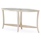 AICO Michael Amini Malibu Crest Console Table with Glass - Chardonnay (Promo)
