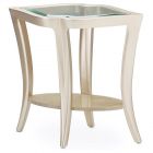 AICO Michael Amini Malibu Crest End Table with Glass - Chardonnay