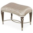 AICO Michael Amini Villa Cherie Ottoman - Hazelnut