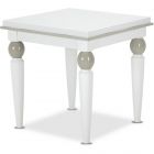 AICO Michael Amini Sky Tower End Table in White Cloud - 9025602-108 (CL1A) - CLEARANCE SALE