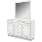 AICO Michael Amini Sky Tower Dresser and Mirror in White Cloud (Promo)