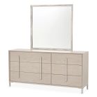 AICO Michael Amini Lotus Bay Large Dresser With Mirror in Sand