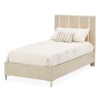 AICO Michael Amini Lotus Bay Twin Panel Bed With LED Lights in Sand