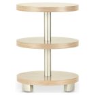 AICO Michael Amini Laguna Ridge Round Chairside Table - Washed Oak (CL1A) - CLEARANCE SALE