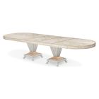 AICO Michael Amini St. Charles Double Pedestal Dining Table in Dove Gray