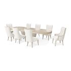 AICO Michael Amini St. Charles 9pc Double Pedestal Dining Set in Dove Gray