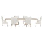 AICO Michael Amini St. Charles 7pc Double Pedestal Dining Set in Dove Gray