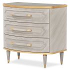 AICO Michael Amini St. Charles 3-Drawer Nightstand in Dove Gray (Promo)