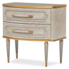 AICO Michael Amini St. Charles 2-Drawer Nightstand in Dove Gray (Promo)
