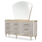 AICO Michael Amini St. Charles Dresser with Mirror in Dove Gray (Promo)