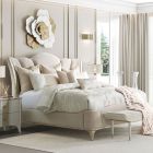 AICO Michael Amini La Marisia California King Bedroom Set with Nine-Drawer Dresser in Creamy Pearl