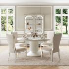 AICO Michael Amini La Marisia 5pc Round Dining Set in Creamy Pearl