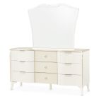 AICO Michael Amini La Marisia Dresser with Mirror in Creamy Pearl