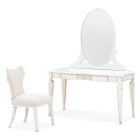 AICO Michael Amini La Marisia Vanity Set with Mirror & Chair in Creamy Pearl (Promo)