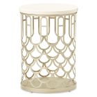 AICO Michael Amini La Marisia Marble Chairside Table in Creamy Pearl (Promo)