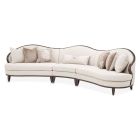 AICO Michael Amini Camellia Field 3 Piece Sectional Sofa Linen in Warm Pecan