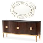 AICO Michael Amini Camellia Field Sideboard with Mirror in Warm Pecan (Promo)