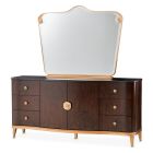 AICO Michael Amini Camellia Field Dresser with Mirror in Warm Pecan (Promo)