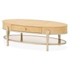 AICO Michael Amini Camellia Field Caramel Oval Cocktail Table (Promo)