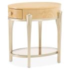 AICO Michael Amini Camellia Field Caramel Round End Table with Drawer (Promo)