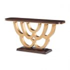 AICO Michael Amini Camellia Field Console Table in Warm Pecan (Promo)