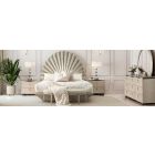 AICO Michael Amini Fantosini Fan Bedroom Set in Silver Leaf