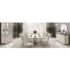 AICO Michael Amini Fantosini Pedestal Dining Table Set in Silver Mist