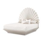 AICO Michael Amini Fantosini Eastern King Fan Bed in Silver Leaf (Promo)
