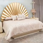 AICO Michael Amini Fantosini Eastern King Fan Bed in Gold Leaf
