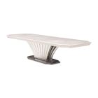 AICO Michael Amini Fantosini Pedestal Dining Table in Silver Mist (Promo)