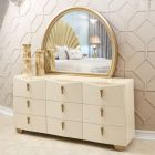 AICO Michael Amini Fantosini Dresser with Mirror in Creamy Pearl