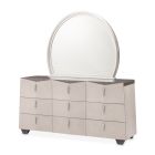 AICO Michael Amini Fantosini Dresser with Round Mirror in Silver Mist (Promo)