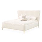 AICO Michael Amini La Terrazza Upholstered Eastern King Bed in Creamy Pearl