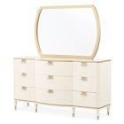 AICO Michael Amini La Terrazza Dresser With Mirror in Creamy Pearl