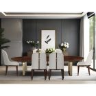 AICO Michael Amini Houston 3pc Oval Dining Set in Walnut