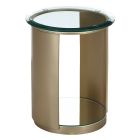 AICO Michael Amini Houston Chairside Table in Brushed Gold