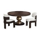AICO Michael Amini West Kensington 3pc Round Dining Set in Medium Espresso