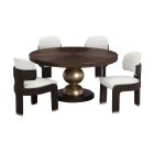AICO Michael Amini West Kensington 5pc Round Dining Set in Medium Espresso