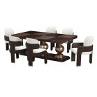 AICO Michael Amini West Kensington 7pc Rectangular Dining Set in Medium Espresso