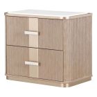 AICO Michael Amini West Kensington 2-Drawer Nightstand, Sea Salt Caramel