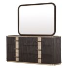 AICO Michael Amini West Kensington Dresser with Mirror in Medium Espresso (Promo)