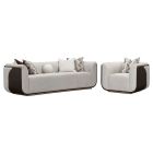 AICO Michael Amini West Kensington Sofa Set in Medium Espresso