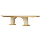 AICO Michael Amini Scotts Square Oval Dining Table in Light Champagne (Promo)