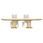 AICO Michael Amini Scotts Square 3pc Oval Dining Set in Light Champagne