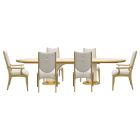 AICO Michael Amini Scotts Square 7pc Oval Dining Set in Light Champagne