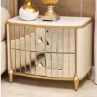 AICO Michael Amini Scotts Square Nightstand in Light Champagne (Promo)