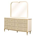 AICO Michael Amini Scotts Square Dresser with Mirror in Light Champagne (Promo)