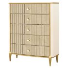 AICO Michael Amini Scotts Square 5-Drawer Chest in Light Champagne (Promo)