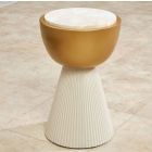 AICO Michael Amini Scotts Square Chairside Table in Light Champagne (Promo)